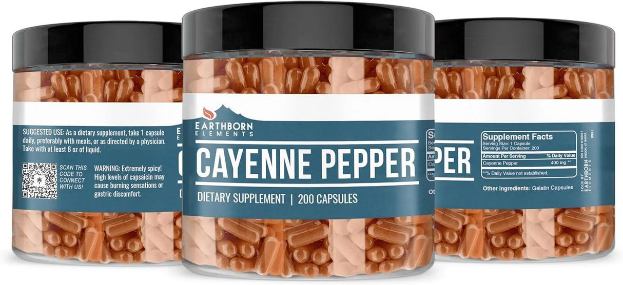 EARTHBORN ELEMENTS - Earthborn Elements Cayenne Pepper 200 Capsulas - The Red Vitamin MX - Suplementos Alimenticios - {{ shop.shopifyCountryName }}