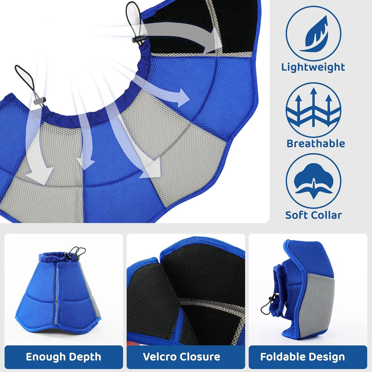 SUNFURA Dog Cone BLUE LARGE