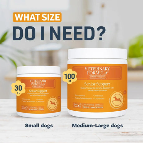 VETERINARY FORMULA - Veterinary Formula Senior Support Joint Supplement for Dogs 30 Masticables - The Red Vitamin MX - Cuidado De Cadera Y Articulaciones Para Perros - {{ shop.shopifyCountryName }}
