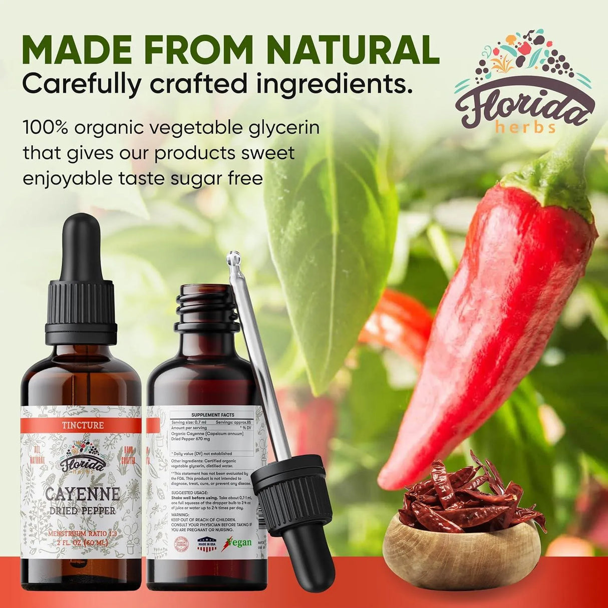 FLORIDA HERBS - Florida Herbs Cayenne Tincture Extract 2 Fl.Oz. - The Red Vitamin MX - Suplementos Alimenticios - {{ shop.shopifyCountryName }}