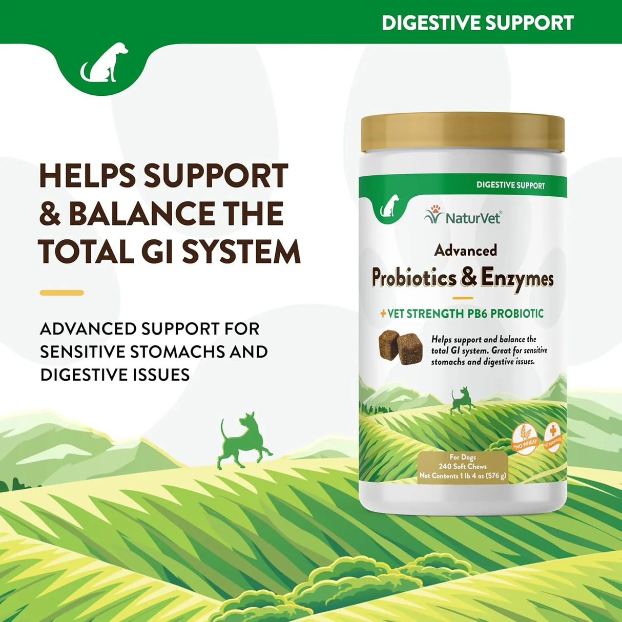 NATURVET - NaturVet Advanced Probiotics & Enzymes 240 Masticables - The Red Vitamin MX - Probióticos Para Perros - {{ shop.shopifyCountryName }}