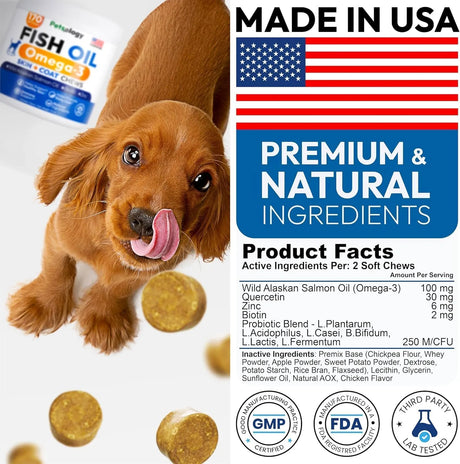 PETSOLOGY - Petsology Omega 3 Fish Oil for Dogs 170 Masticables - The Red Vitamin MX - Aceite De Pescado Para Perros - {{ shop.shopifyCountryName }}