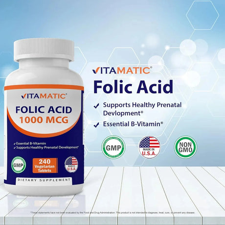 VITAMATIC - Vitamatic Folic Acid 1000mcg 240 Tabletas - The Red Vitamin MX - Suplementos Alimenticios - {{ shop.shopifyCountryName }}