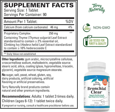 TERRY NATURALLY - Terry Naturally Bronchial Clear 90 Tabletas - The Red Vitamin MX - Suplementos Alimenticios - {{ shop.shopifyCountryName }}