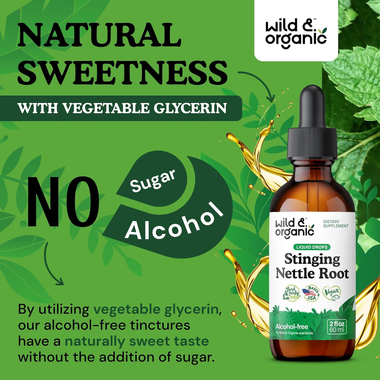 WILD & ORGANIC - Wild & Organic Stinging Nettle Root Drops 2 Fl.Oz. - The Red Vitamin MX - Suplementos Alimenticios - {{ shop.shopifyCountryName }}