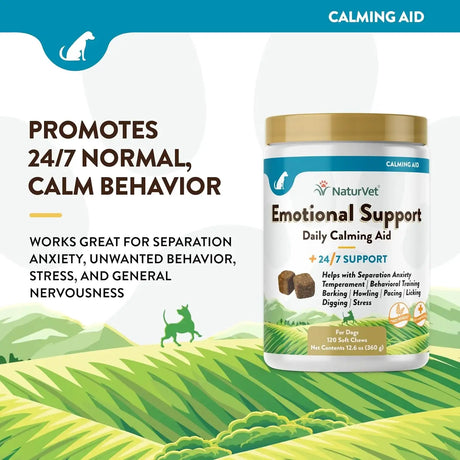 NATURVET - NaturVet Emotional Support Daily Calming Aid Dog 120 Masticables - The Red Vitamin MX - Relajantes Para Perros - {{ shop.shopifyCountryName }}