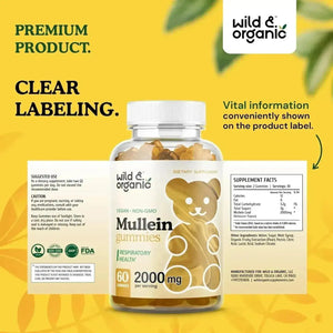 WILD & ORGANIC - Wild & Organic Mullein Gummies 2000Mg. 60 Gomitas - The Red Vitamin MX - Suplementos Alimenticios - {{ shop.shopifyCountryName }}