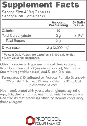 PROTOCOL FOR LIFE BALANCE - Protocol D-Mannose 500Mg. 90 Capsulas - The Red Vitamin MX - Suplementos Alimenticios - {{ shop.shopifyCountryName }}