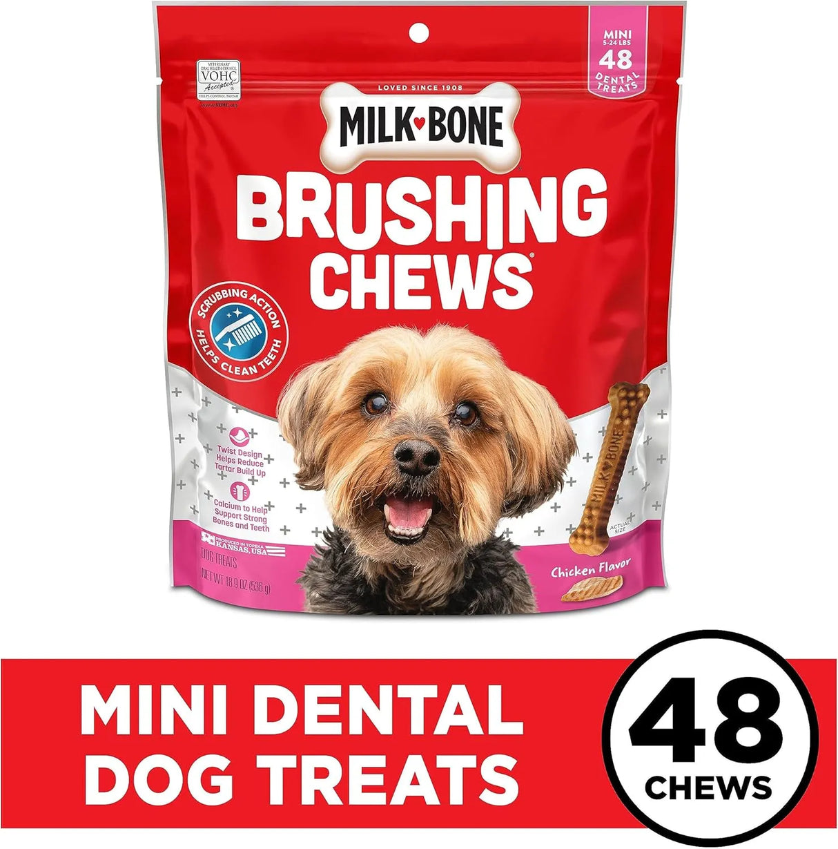 MILK BONE - Milk-Bone Original Brushing Chews Mini Dogs 48 Piezas - The Red Vitamin MX - Cuidado Dental Para Perros - {{ shop.shopifyCountryName }}