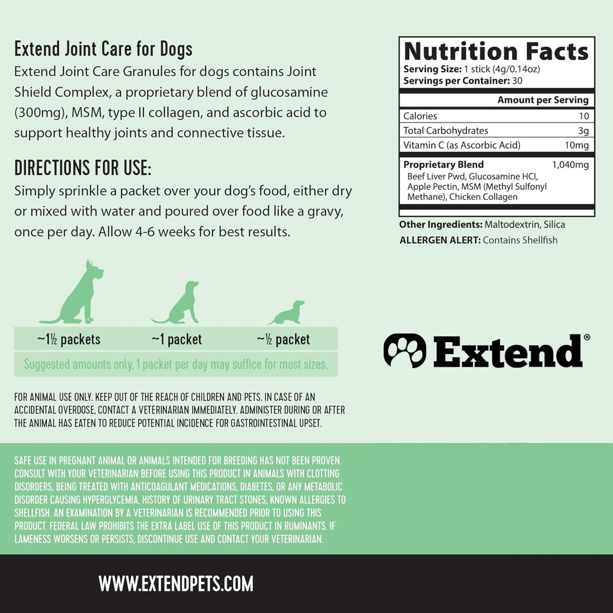 Extend Joint Care for Dogs 30 Paquetes 2 Pack