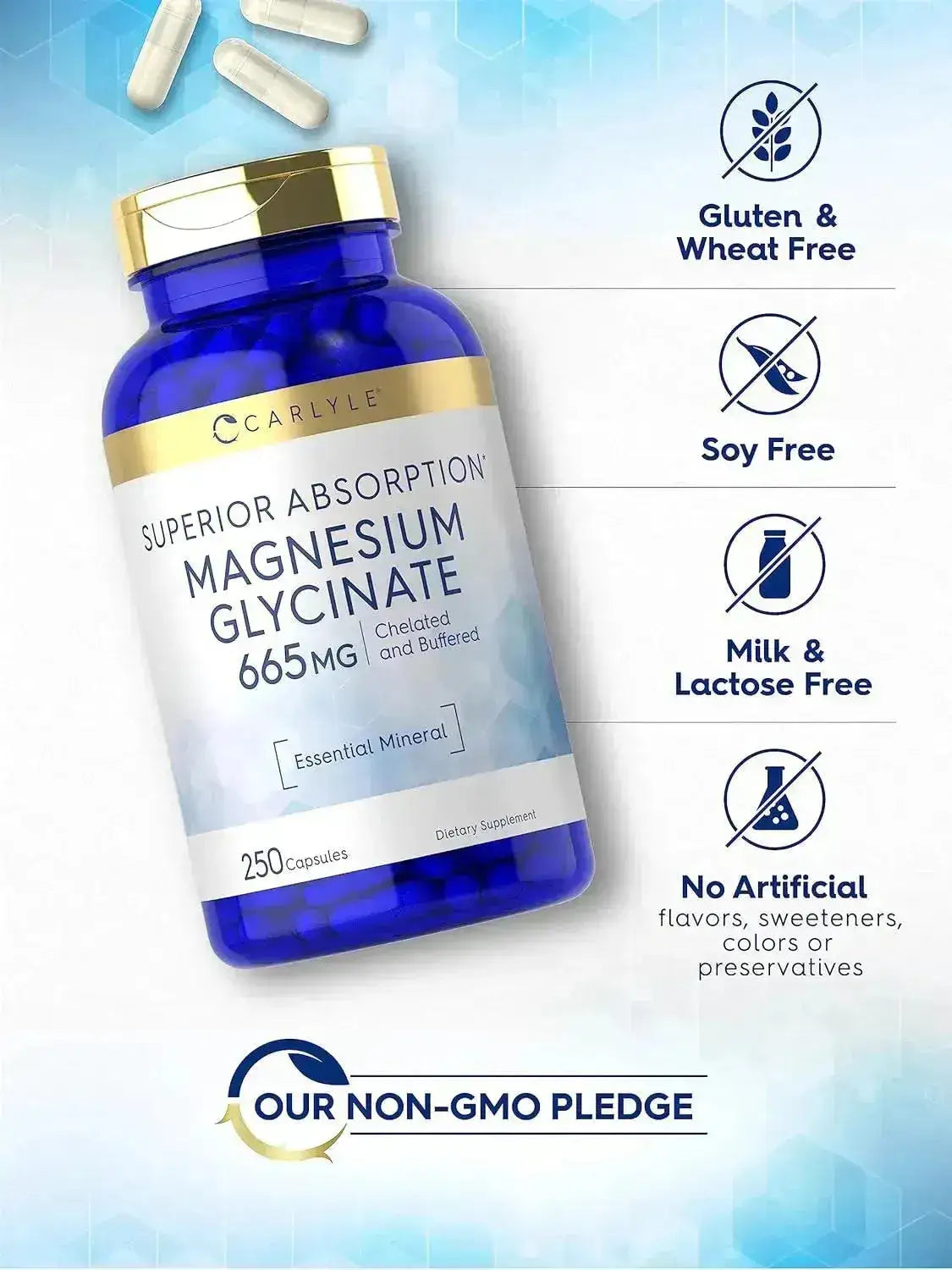 CARLYLE - Carlyle Magnesium Glycinate 665Mg. 250 Capsulas - The Red Vitamin MX - Suplementos Alimenticios - {{ shop.shopifyCountryName }}
