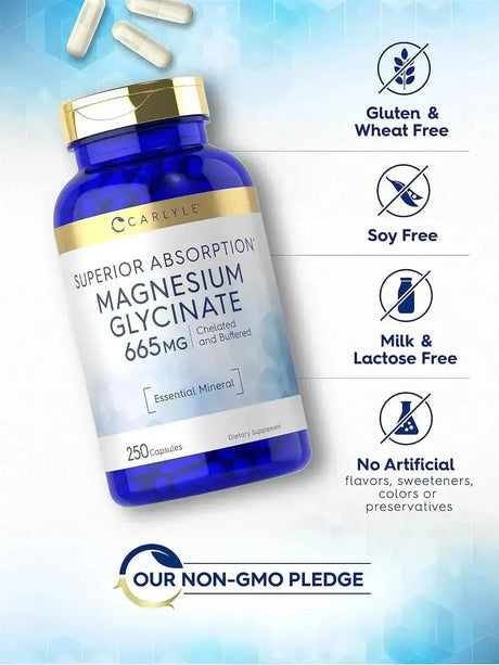 CARLYLE - Carlyle Magnesium Glycinate 665Mg. 250 Capsulas - The Red Vitamin MX - Suplementos Alimenticios - {{ shop.shopifyCountryName }}
