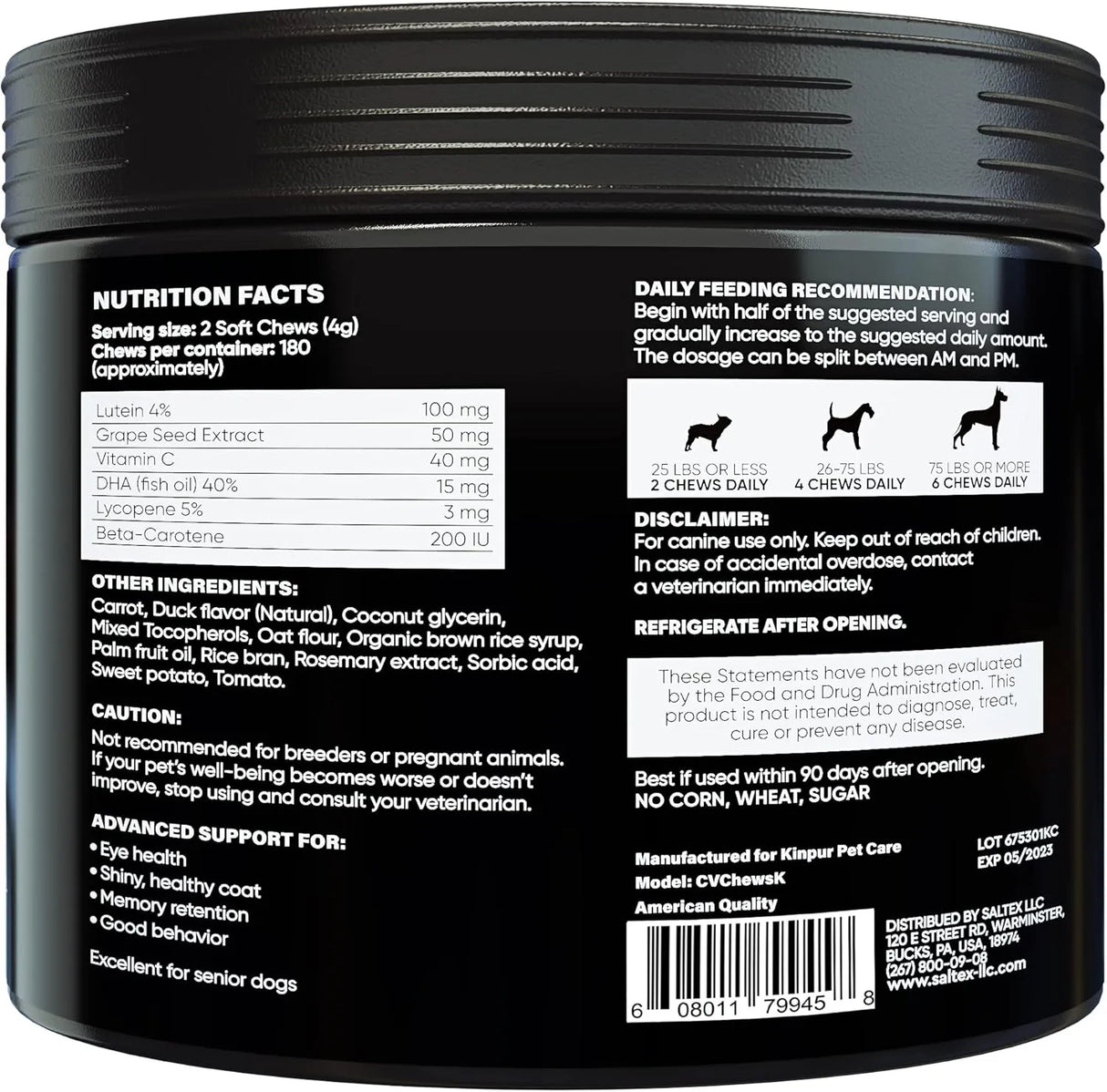 KINPUR - Kinpur Pet Care Eye Vitamins for Dogs 180 Masticables - The Red Vitamin MX - Cuidado De Los Ojos De Los Perros - {{ shop.shopifyCountryName }}