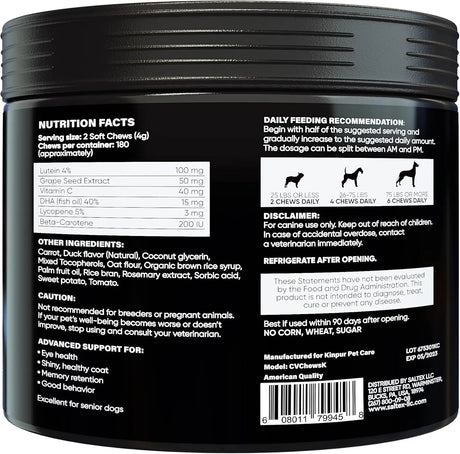 KINPUR - Kinpur Pet Care Eye Vitamins for Dogs 180 Masticables - The Red Vitamin MX - Cuidado De Los Ojos De Los Perros - {{ shop.shopifyCountryName }}