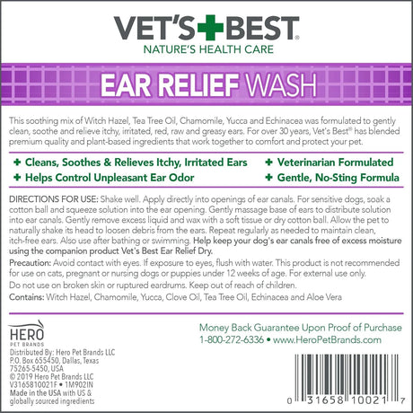 VET'S BEST - Vet's Best Dog Ear Relief Wash 4 Fl.Oz. - The Red Vitamin MX - Cuidado Del Oído De Perros - {{ shop.shopifyCountryName }}
