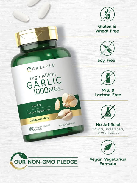 CARLYLE - Carlyle Garlic Supplement with High Allicin 1000Mg. 180 Tabletas - The Red Vitamin MX - Suplementos Alimenticios - {{ shop.shopifyCountryName }}