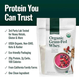 NATURAL FORCE - Natural Force Grass Fed Organic Whey Protein Powder Unflavored 454Gr. - The Red Vitamin MX - Suplementos Alimenticios - {{ shop.shopifyCountryName }}