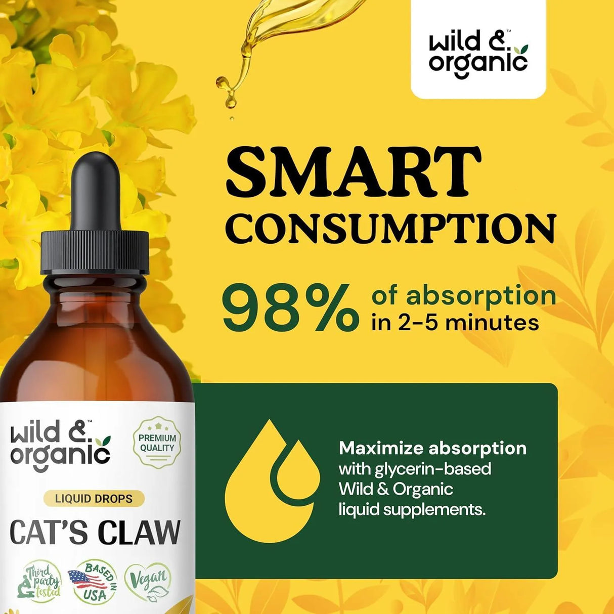 WILD & ORGANIC - Wild & Organic Cats Claw Tincture 4 Fl.Oz. - The Red Vitamin MX - Suplementos Alimenticios - {{ shop.shopifyCountryName }}