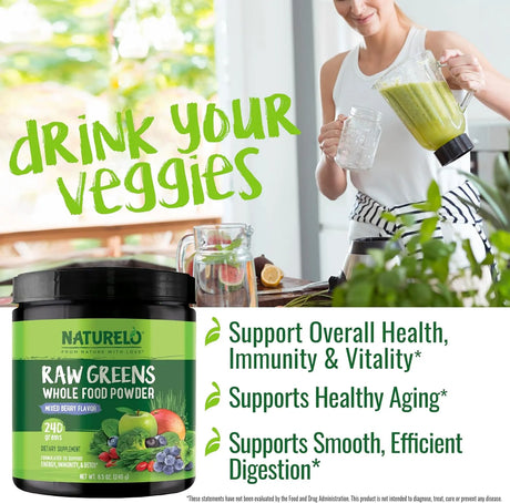 NATURELO - NATURELO Raw Greens Superfood Powder Mixed Berry 240Gr. - The Red Vitamin MX - Suplementos Alimenticios - {{ shop.shopifyCountryName }}