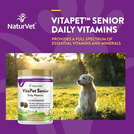 NATURVET - NaturVet VitaPet Senior Daily Vitamin Dog 120 Masticables - The Red Vitamin MX - Multivitamínicos Para Perros - {{ shop.shopifyCountryName }}