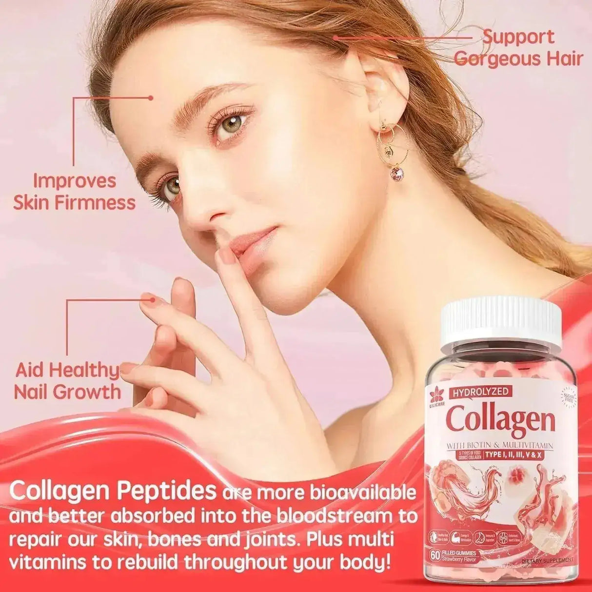 ENVYDEAL - EnvyDeal Sugar-Free Hydrolyzed Collagen Peptide Filled Gummies 60 Gomitas - The Red Vitamin MX - Suplementos Alimenticios - {{ shop.shopifyCountryName }}