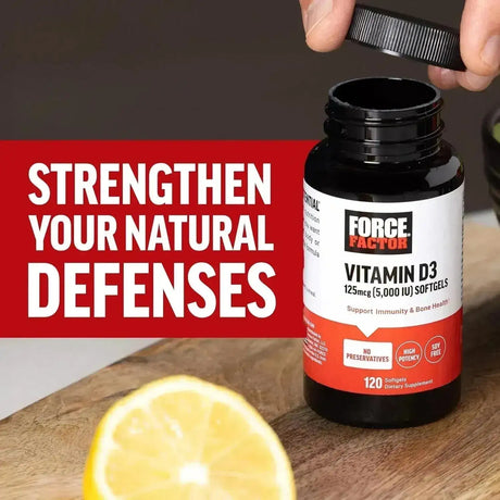 FORCE FACTOR - FORCE FACTOR Vitamin D3 5000 IU 120 Capsulas Blandas - The Red Vitamin MX - Suplementos Alimenticios - {{ shop.shopifyCountryName }}