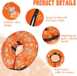 Toptakeit Elevated Inflatable Dog Collar ORANGE MEDIUM