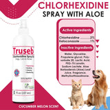 Truseb All Natural Chlorhexidin Sprays Topical Ketoconazole and Chlorhexidine Spray for Dogs, Cats & Horses 8 Fl.Oz.