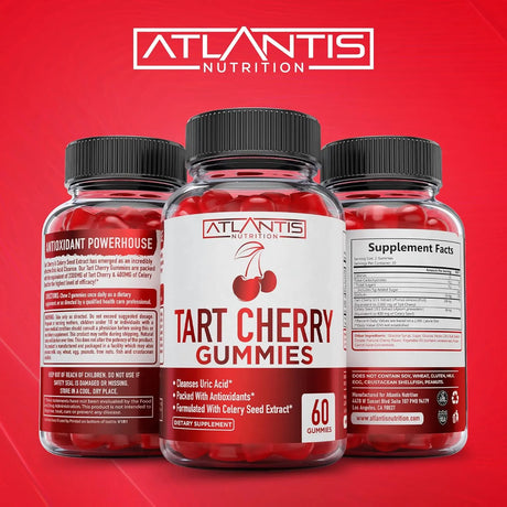 ATLANTIS NUTRITION - Atlantis Nutrition Tart Cherry Gummies with Celery Seed Extract 60 Gomitas - The Red Vitamin MX - Suplementos Alimenticios - {{ shop.shopifyCountryName }}