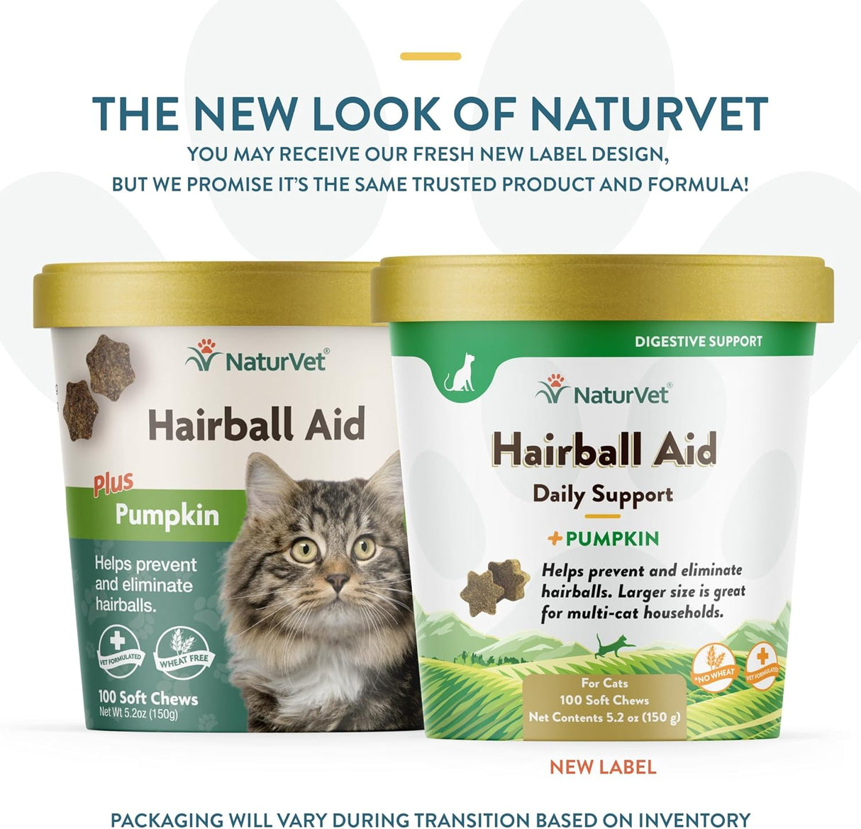 NaturVet Hairball Aid Supplement for Cats 100 Masticables
