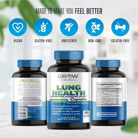 GROW VITAMIN - Grow Vitamin Lung Health Respiratory Support 60 Capsulas - The Red Vitamin MX - Suplementos Alimenticios - {{ shop.shopifyCountryName }}