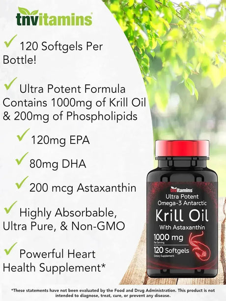 TNTVITAMINS - tnvitamins Antarctic Krill Oil 1000Mg. 120 Capsulas Blandas - The Red Vitamin MX - Suplementos Alimenticios - {{ shop.shopifyCountryName }}