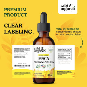 WILD & ORGANIC - Wild & Organic Maca Ashwagandha Drops 60Ml. - The Red Vitamin MX - Suplementos Alimenticios - {{ shop.shopifyCountryName }}