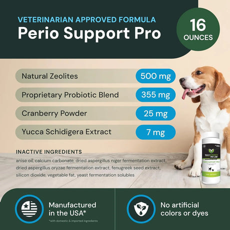 VETRISCIENCE - VetriScience Perio Support Pro Dental Health Powder for Dogs & Cats 453Gr. - The Red Vitamin MX - Cuidado Dental Para Perros - {{ shop.shopifyCountryName }}