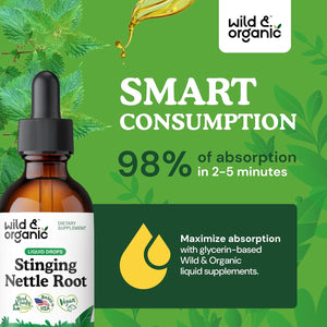 WILD & ORGANIC - Wild & Organic Stinging Nettle Root Drops 2 Fl.Oz. - The Red Vitamin MX - Suplementos Alimenticios - {{ shop.shopifyCountryName }}