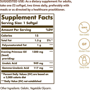 Solgar Evening Primrose Oil 1300Mg. 60 Capsulas Blandas - The Red Vitamin MX - Suplementos Alimenticios - SOLGAR