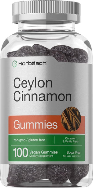 Horbaach Sugar Free Ceylon Cinnamon Gummies 2000Mg. 100 Gomitas