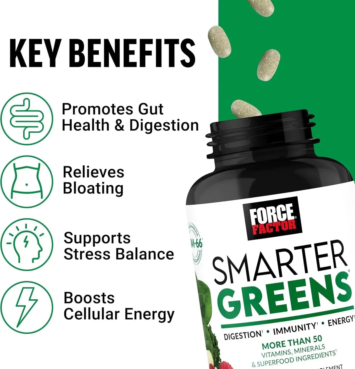 FORCE FACTOR - FORCE FACTOR Smarter Greens 90 Tabletas - The Red Vitamin MX - Suplementos Alimenticios - {{ shop.shopifyCountryName }}