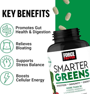 FORCE FACTOR - FORCE FACTOR Smarter Greens 90 Tabletas - The Red Vitamin MX - Suplementos Alimenticios - {{ shop.shopifyCountryName }}