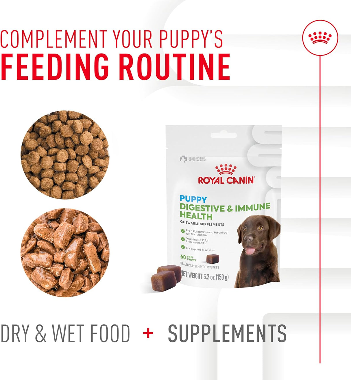 Royal Canin Puppy Supplement Immunity & Digestion Chew 60 Masticables