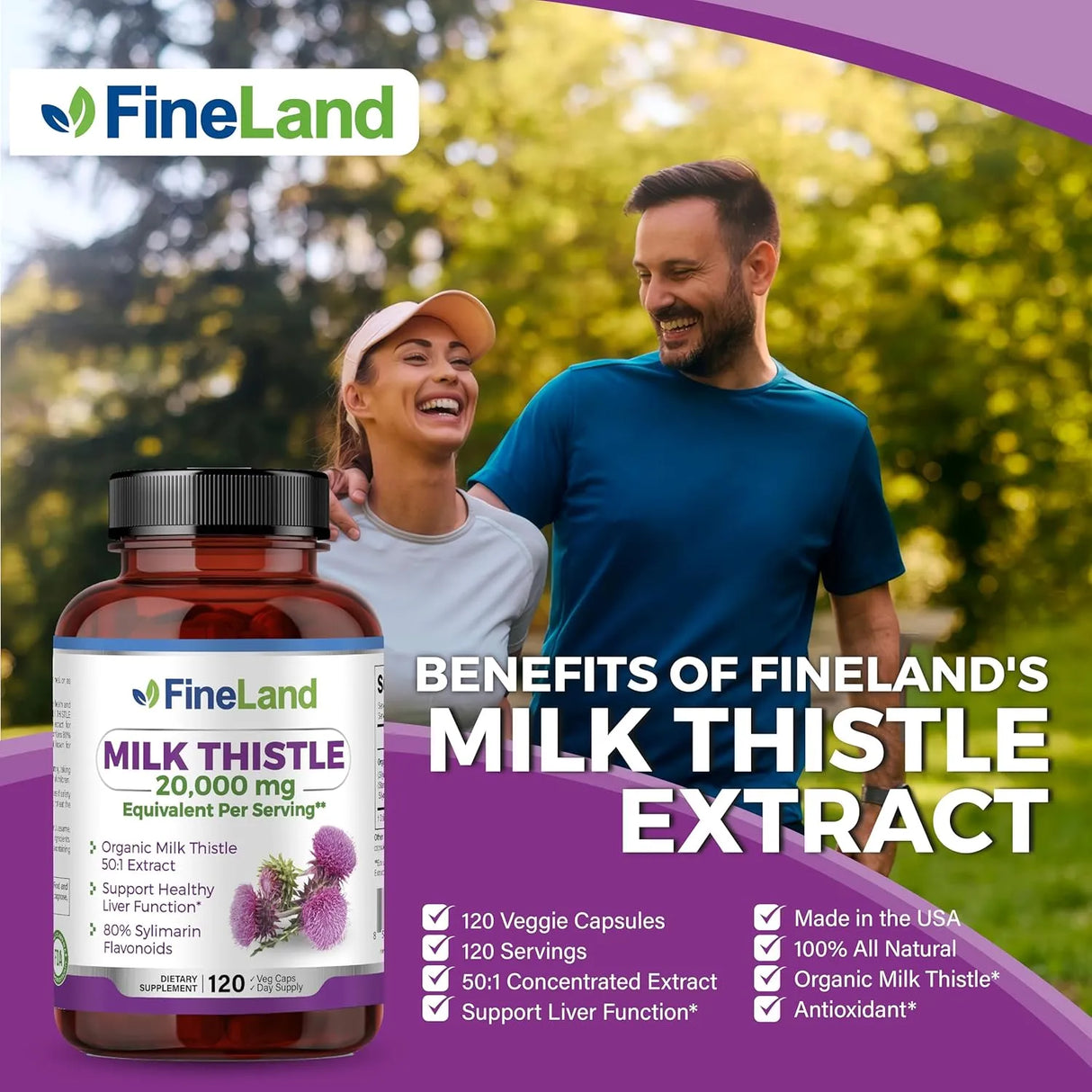 FINELAND - FineLand Milk Thistle Silymarin Extract 50:1 Max Strength 120 Capsulas - The Red Vitamin MX - Suplementos Alimenticios - {{ shop.shopifyCountryName }}