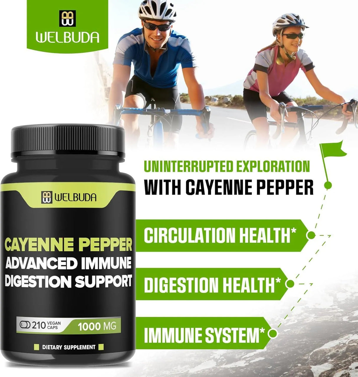 WELBUDA - WELBUDA Cayenne Pepper 1000Mg. 210 Capsulas - The Red Vitamin MX - Suplementos Alimenticios - {{ shop.shopifyCountryName }}