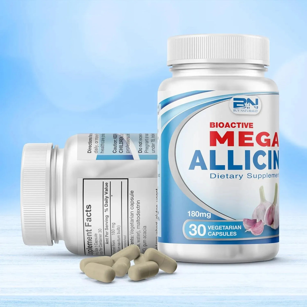 BUYNATURALLY - BuyNaturally 100% Pure Stabilized Allicin from Garlic 30 Capsulas - The Red Vitamin MX - Suplementos Alimenticios - {{ shop.shopifyCountryName }}