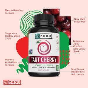 Zhou Tart Cherry Extract with Celery Seed 60 Capsulas