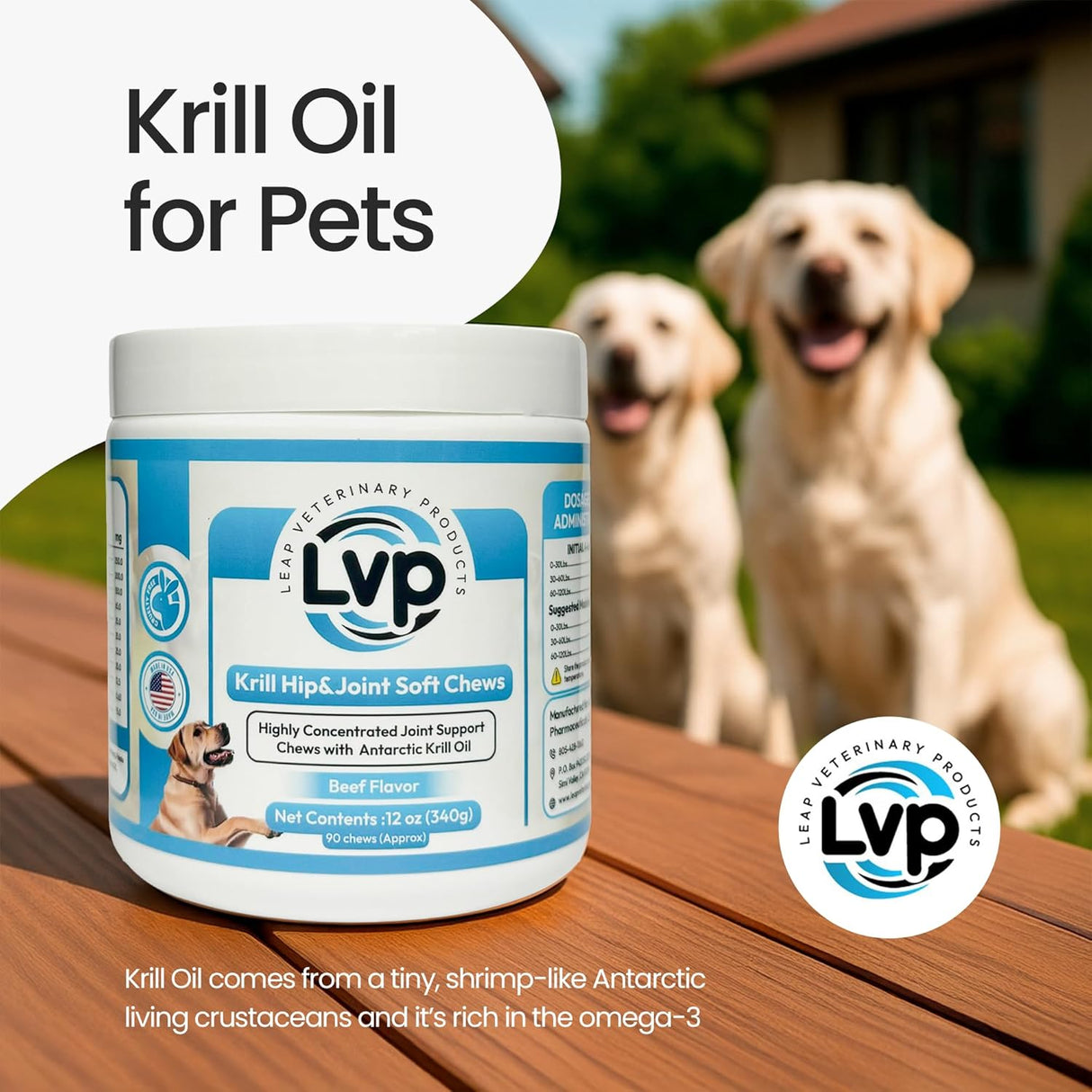 Leap Pharmaceuticals Pet Hip & Joint Supplements 90 Masticables