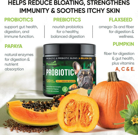 PAWIOUS - Pawious Probiotics for Dogs 120 Masticables - The Red Vitamin MX - Probióticos Para Perros - {{ shop.shopifyCountryName }}