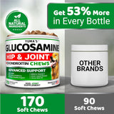 YUMA'S Glucosamine for Dogs Hip and Joint Supplement 170 Masticables