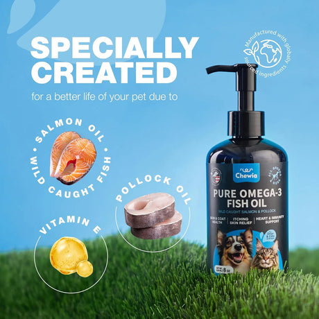 CHEWIA - CHEWIA Fish Oil for Dogs and Cats 8 Fl.Oz. - The Red Vitamin MX - Aceite De Pescado Para Perros - {{ shop.shopifyCountryName }}