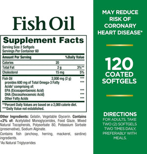 NATURE'S BOUNTY - Nature's Bounty Fish Oil 1000Mg. 120 Capsulas Blandas - The Red Vitamin MX - Suplementos Alimenticios - {{ shop.shopifyCountryName }}