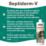 NaturVet Septiderm-V Skin Care Bath Wash for Dogs & Cats 473Ml.